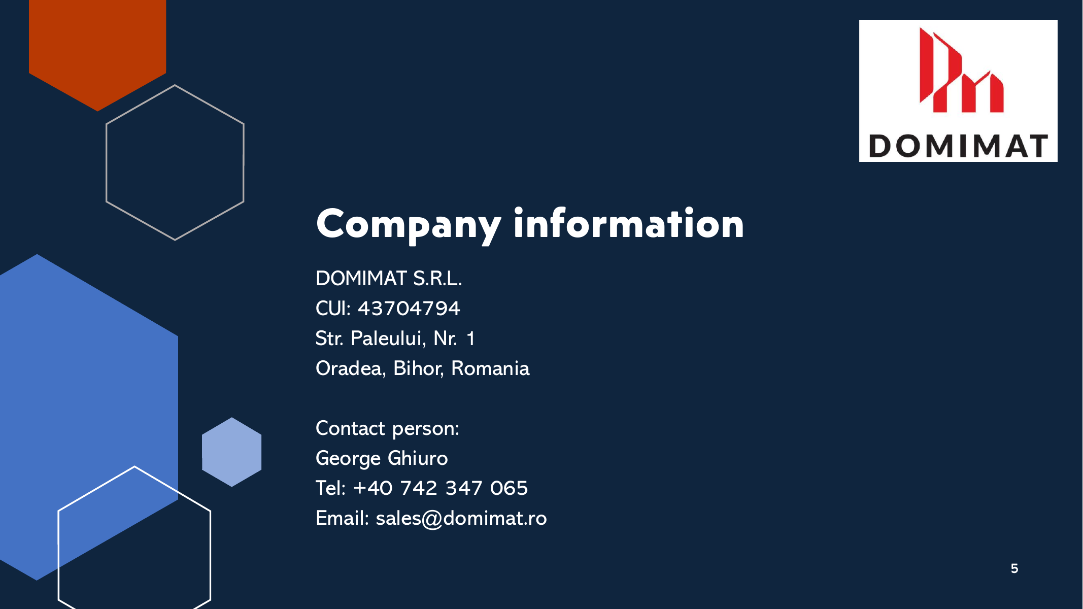 DOMIMAT Company information